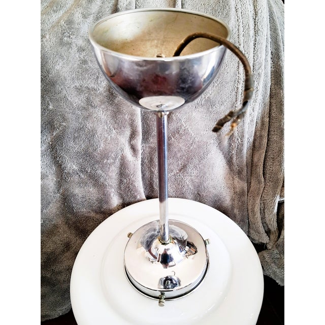 Art Deco Pendant Light in Opaline Glass, 1920s For Sale - Image 10 of 11