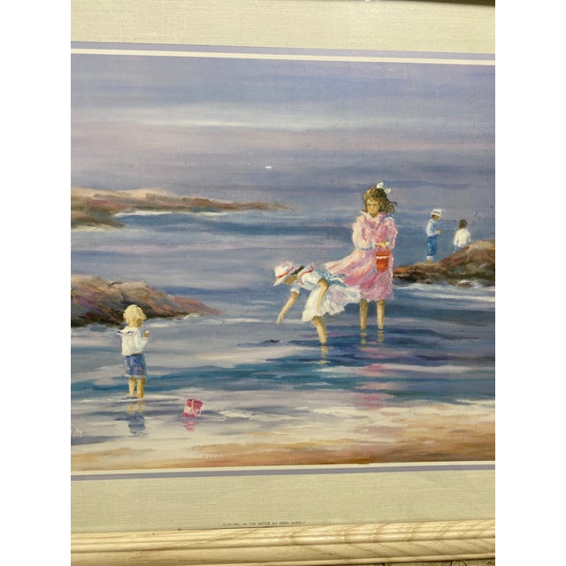 1990s Nora DeBolt Coastal Beach Lithographs in Light Wood Frames, 1992 - a Pair For Sale - Image 9 of 12