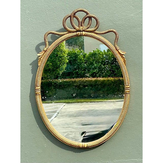Vintage Gilt Rope and Tassle Mirror For Sale - Image 10 of 12