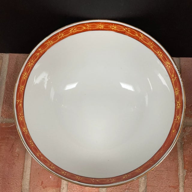 Late 20th Century Vintage Chinese Hand Painted Foo Dog & Flora Porcelain Decorative Bowl For Sale - Image 5 of 11