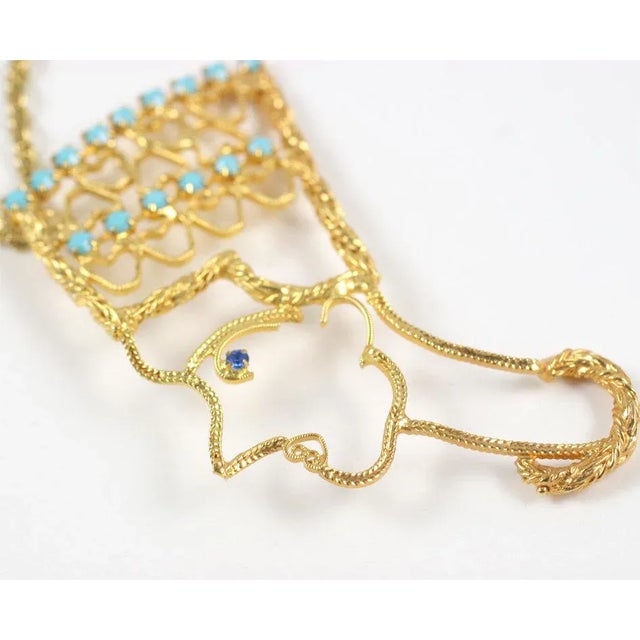 Metal 1970s Nefertiti Pendant Necklace For Sale - Image 7 of 8