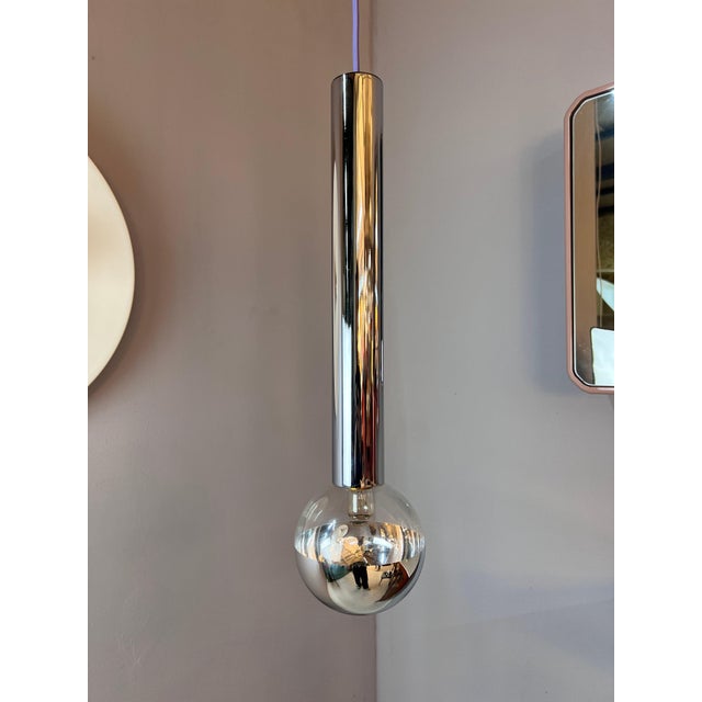 Big Globe Hanging Lamp in Chrome by Motoko Ishii for Staff For Sale - Image 11 of 11