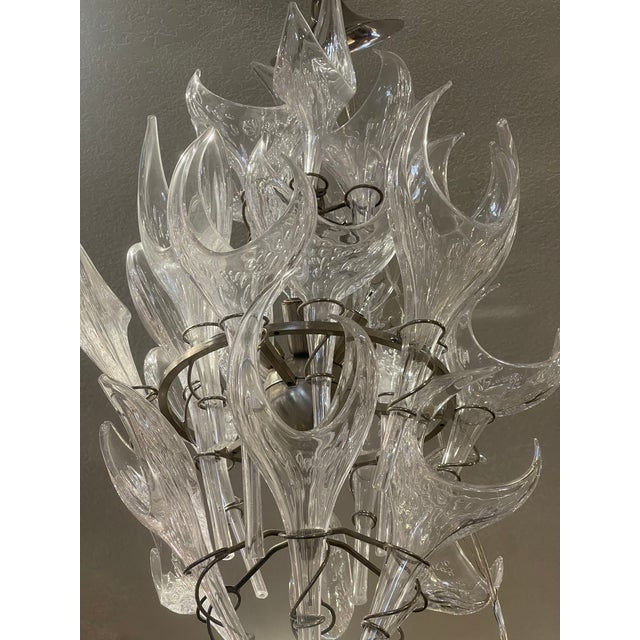 Mid-Century Modern Italian Hand-Blown Murano Glass Chandelier For Sale - Image 4 of 12