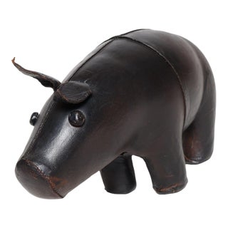 Petite Vintage Hand-Dyed Leather Pig After Dmitiri Omersa For Sale