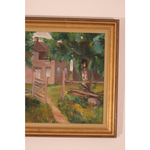 Anna Hoffman, Country Cottage, 1933, Oil on Canvas, Framed For Sale - Image 11 of 17