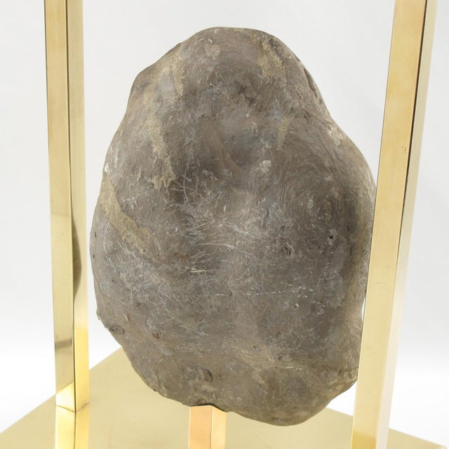 Willy Daro Mid-Century Brass and Geode Stone Table Lamp, Circa 1970 For Sale - Image 10 of 11