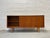 Brown Long Mid Century Modern Teak Credenza | Danish Sliding Door Sideboard, C. 1960's For Sale - Image 8 of 15
