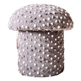Mushroom Ottoman in Sierra Wool Dot For Sale
