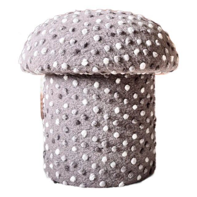 Mushroom Ottoman in Sierra Wool Dot For Sale