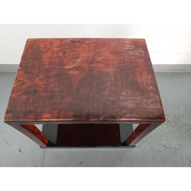 2010s Faux Tortoise Shell Acrylic Custom Table For Sale - Image 5 of 5