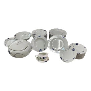 Vintage Czech Bohemia Glazed Porcelain Table Set, Czechoslovakia, 1980s, Set of 52 For Sale