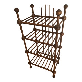 Late 19th C. Victorian English 4-Tier Etagere Oak Stick and Ball For Sale