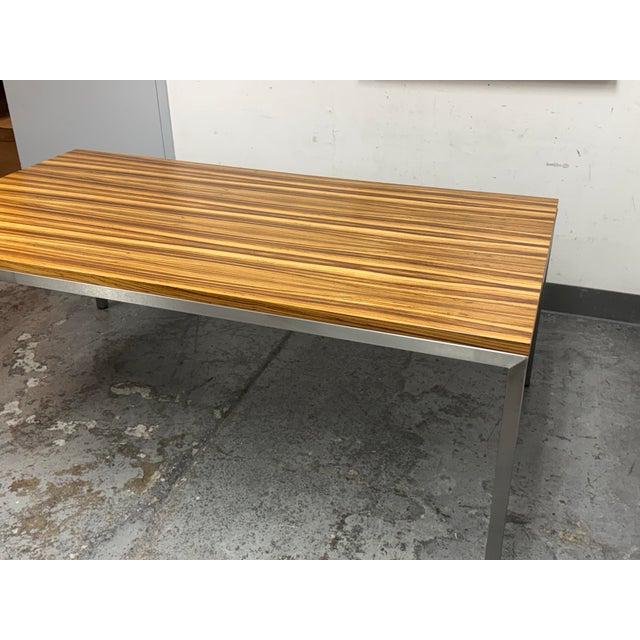 Room & Board Parsons Zebrawood Dining Table For Sale - Image 9 of 12