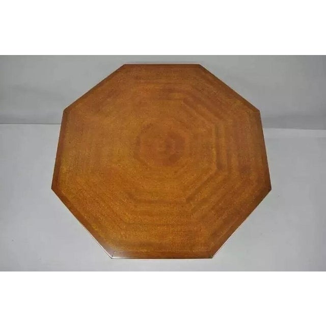 Wood Art Deco Grosfeld House Style Octagonal Mahogany & Lucite Pedestal Side Tables - a Pair For Sale - Image 7 of 12