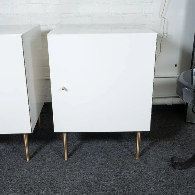 Vintage Mid-Century Modern Cubic White Cabinets - a Pair For Sale In New York - Image 6 of 13