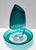 1980s Postmodern Teal and Clear Murano Glass Plate from La Murrina, Italy, 1980s For Sale - Image 5 of 9