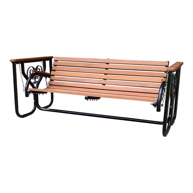 Vintage Cedar Wood Bench Swing Chairish