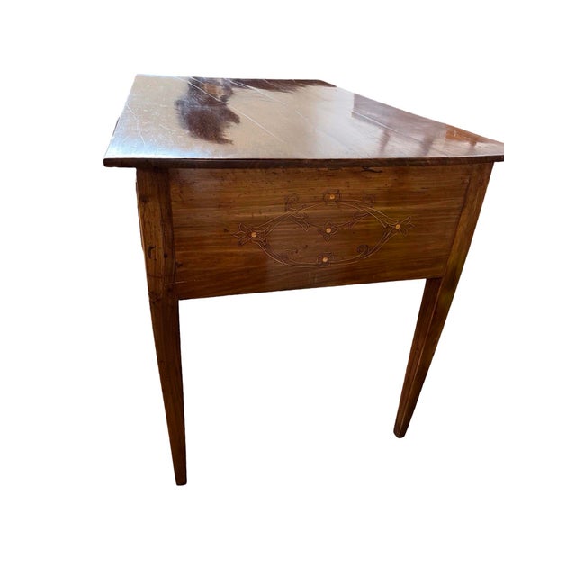 Italian Neoclassical Inlaid Walnut Writing Desk For Sale - Image 5 of 18