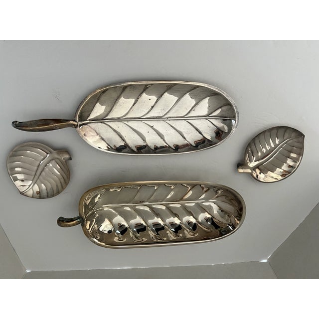 Traditional Silver-Plate Leaf Serving Dishes-4 For Sale - Image 3 of 4