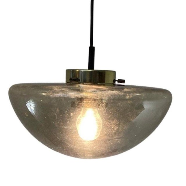 Gold Space Age B 1065 Goudschaal Pendant Light in Smoked Glass with Brass Mount from Raak Amsterdam For Sale - Image 8 of 8