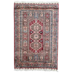 Vintage Silk and Wool Pakistani Rug