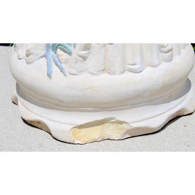 Vintage Coastal Heron Garden Pedestal | Decorative Plant Stand | Cottage & Chinoiserie Accent For Sale - Image 15 of 15