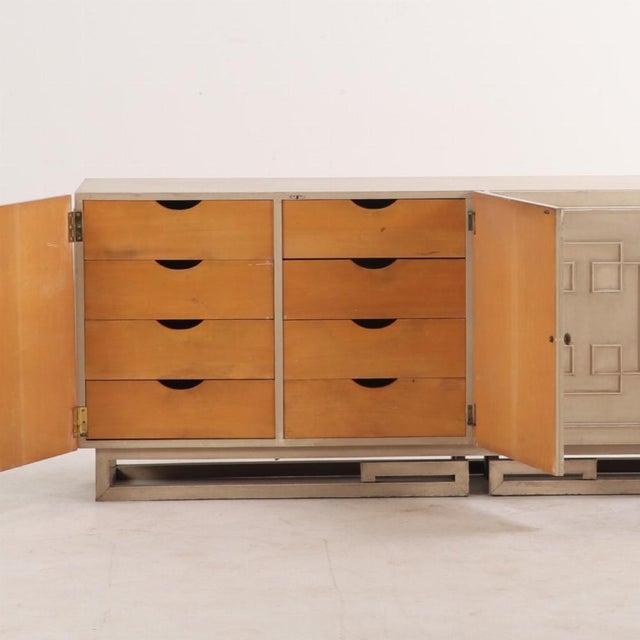 Mid-Century Modern Mid-Century Modern Painted Four Door Dresser or Sideboard C 1960 For Sale - Image 3 of 6