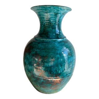 Large 1980s Hand Thrown Ceramic Vase For Sale