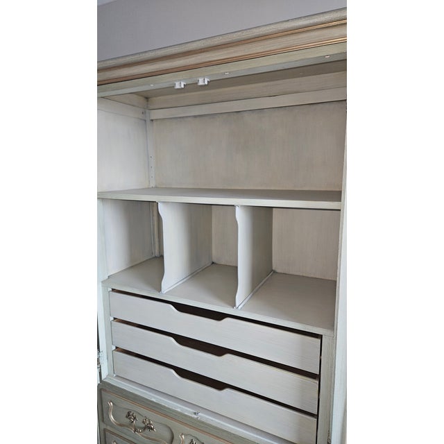 Mid 20th Century French Provincial Triple Armoire Wall Unit by Baker Furniture For Sale - Image 9 of 15