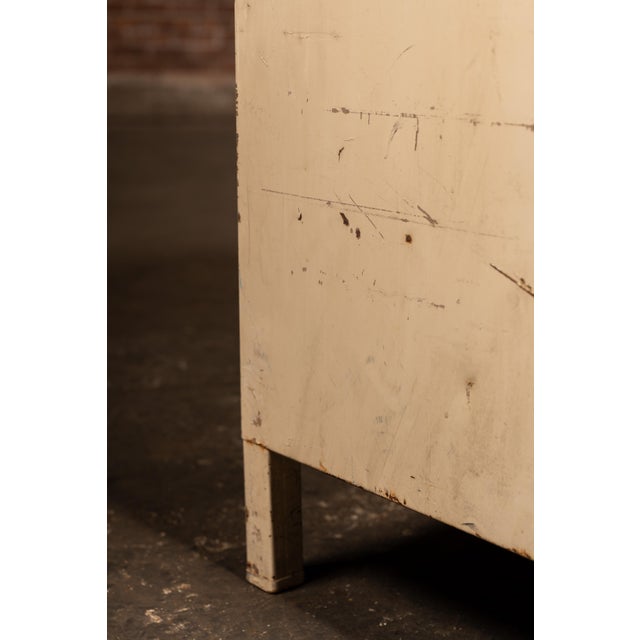 Vintage Metal Lowboy Dresser in Cream Enamel For Sale - Image 14 of 15