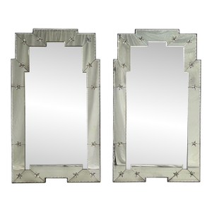 Art Deco Style, Antique and Beveled Glass, Venetian Wall Mirrors, 21st C.