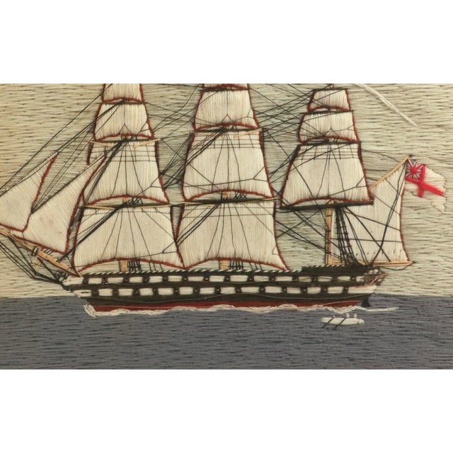 Pair of Royal Navy Sailor’s Woolworks by the Same Hand With Trapunto Sails For Sale - Image 9 of 18