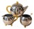 Vintage Space Age Spherical Tea or Coffee Service in Stainless Steel with Yellow Details, 1980s, Set of 3 For Sale