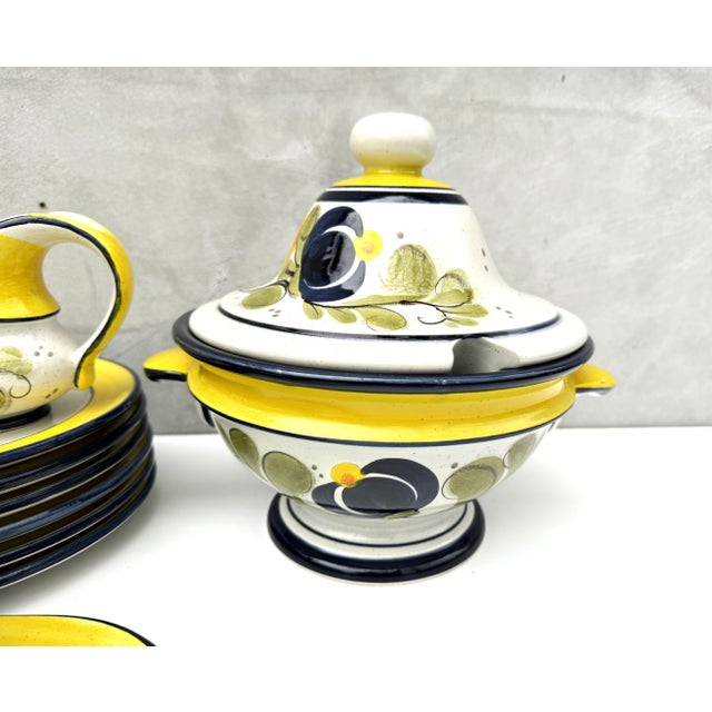 Vintage Farmhouse Aragon German Pottery Ceramic Dinner Service , 1980s, Set of 21 For Sale - Image 10 of 12