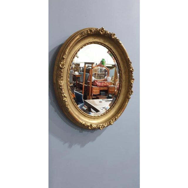 Glass Victorian Oval Gilt Mirror For Sale - Image 7 of 8