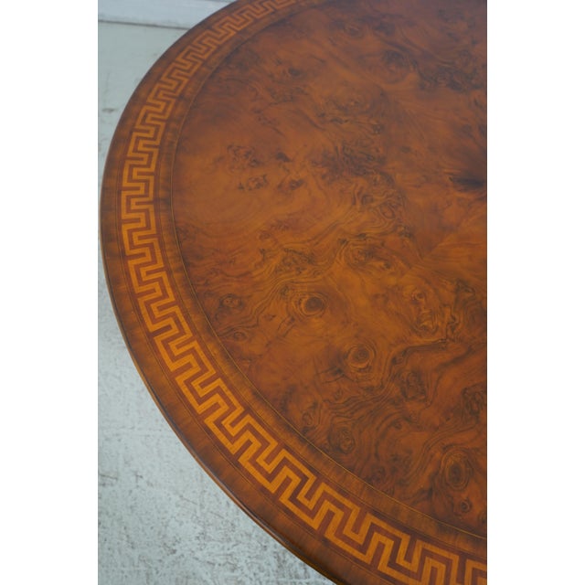 1990s Maitland Smith Inlaid Round Walnut Dining Room Table For Sale - Image 11 of 13