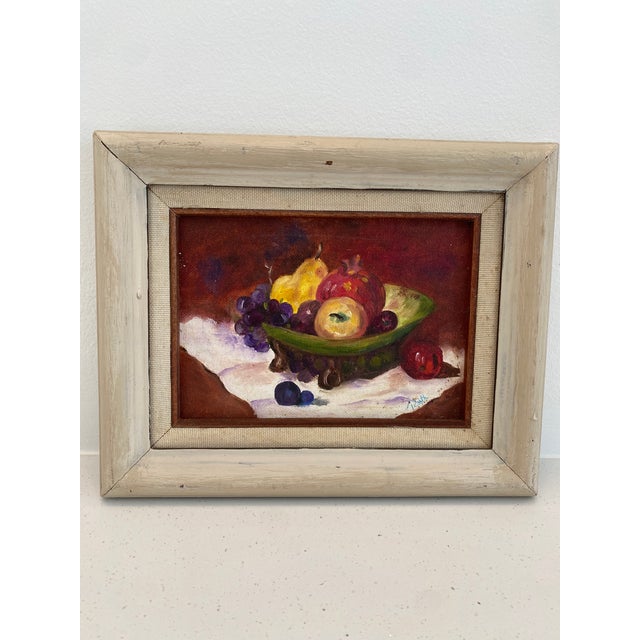 1990s Oil-on-Canvas Fruit Still Life by Ruth For Sale - Image 4 of 5