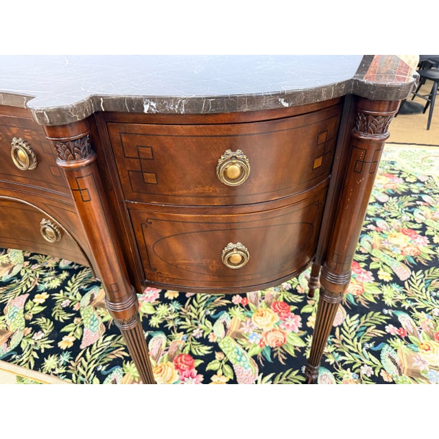 Drexel Mahogany Marbletop Sideboard Credenza Buffet For Sale In New York - Image 6 of 12