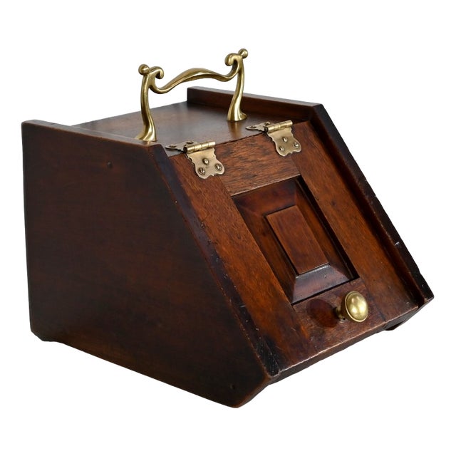 Small Antique Oak Coal Bin, England, 1900s For Sale