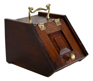 Small Antique Oak Coal Bin, England, 1900s
