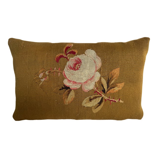 1850 French Aubusson Tapestry Pillow For Sale