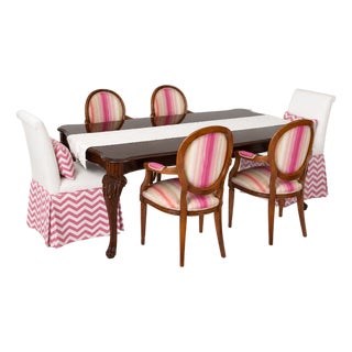 Luxury French Empire 7 Piece Dining Set by Stanley Furniture For Sale