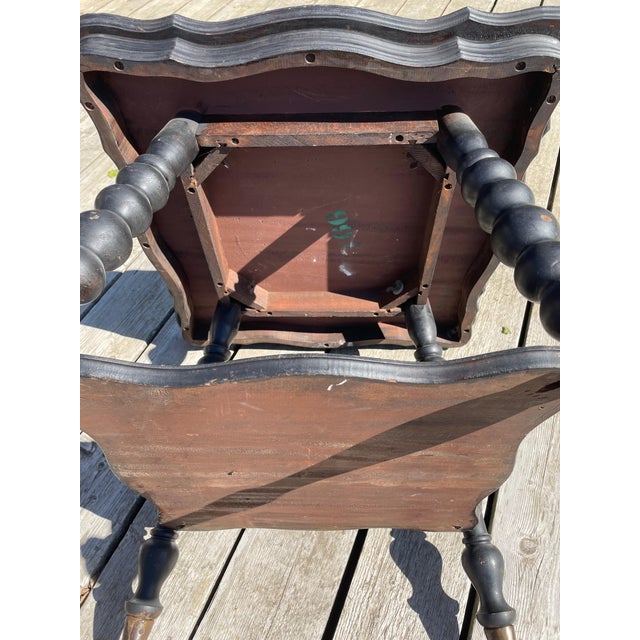 Wood Square Barley Twist Table with Ball Feet, 1890s For Sale - Image 7 of 11
