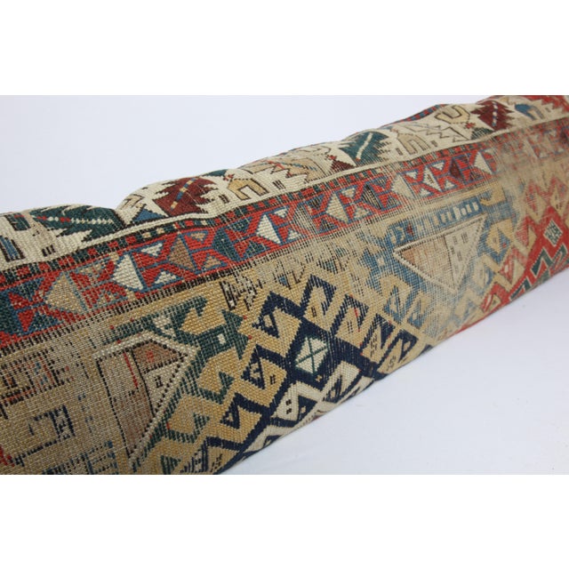 Yellow Antique Caucasian Home Decor Rug Pillow Cover -15'' X 47'' For Sale - Image 8 of 11