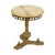 A vintage side table in Baroque or Rococo style—a classic plant stand featuring a brass base and a round onyx marble top....
