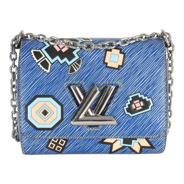Blue Denim Aztec Epi Twist PM For Sale