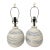 Coastal Striped Ceramic Ball Lamps - A Pair For Sale