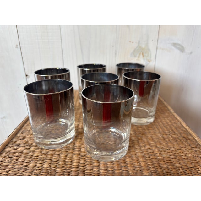 Metal Mid 20th Century Mid Century Modern Silver Fade Cocktail Glasses - Set of 7 For Sale - Image 7 of 14