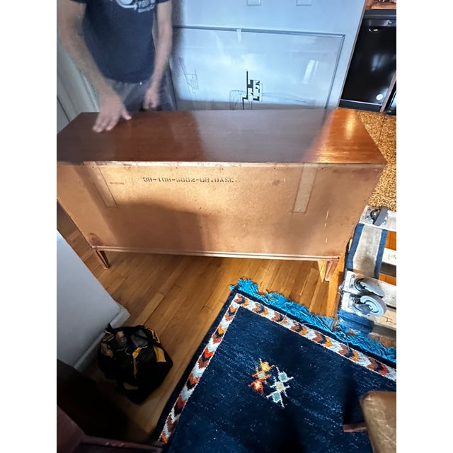 Brown 1950s Basic-Witz Solid Cherry MCM Double Dresser With 6 Drawers For Sale - Image 8 of 9