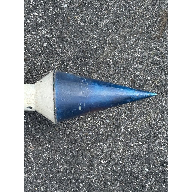 Mid 20th Century American Atomic Age Metal Barber Pole Retail Sign For Sale - Image 9 of 12